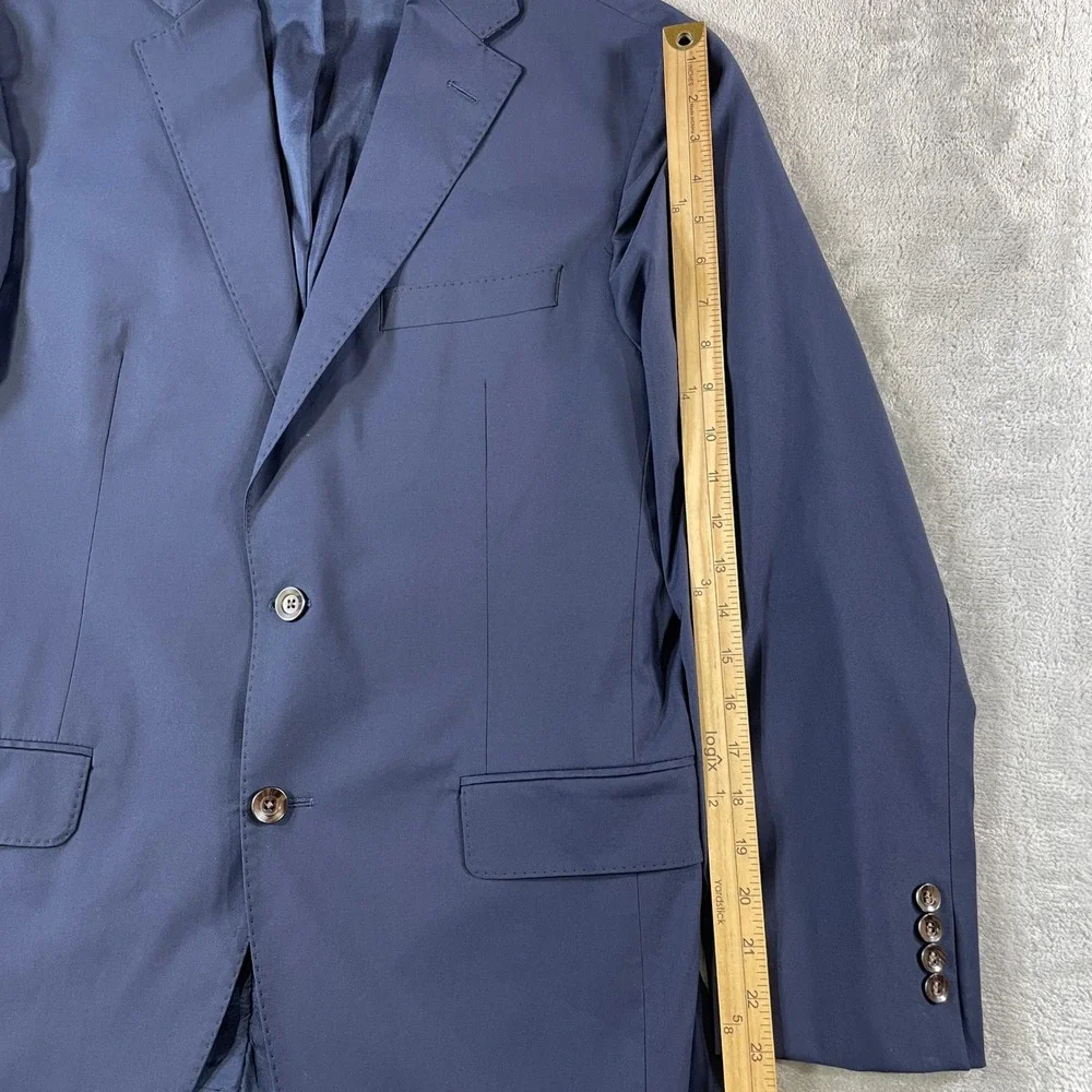 Cremieux Loro Piana Blazer Sport Coat Mens 40R Blue‎ T Way Wool Silk Vented